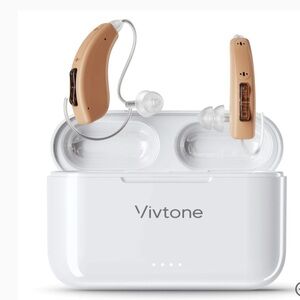 Vivtone Beige Hearing Aids with Charging Case Working Great NWOB
